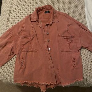 VICI Distressed Shacket - Small